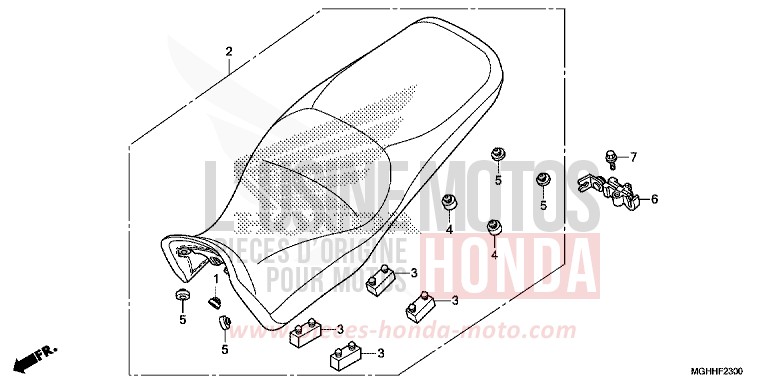 SEAT for VFR1200X CANDY PROMINENCE RED (R342) from 2017