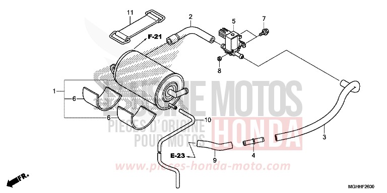 CANISTER for VFR1200X CANDY PROMINENCE RED (R342) from 2017