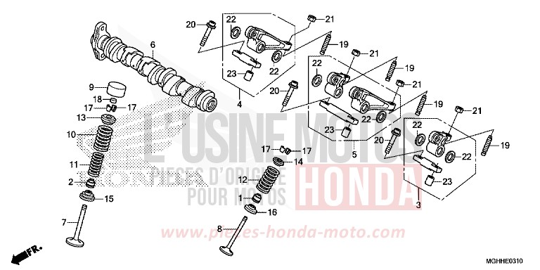 CAMSHAFT/VALVE (REAR) for VFR1200X PEARL GLARE WHITE (NHB53) from 2017