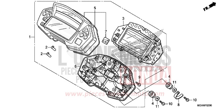 METER for VFR1200X PEARL GLARE WHITE (NHB53) from 2017