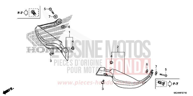 KNUCKLE GUARD for VFR1200X PEARL GLARE WHITE (NHB53) from 2017