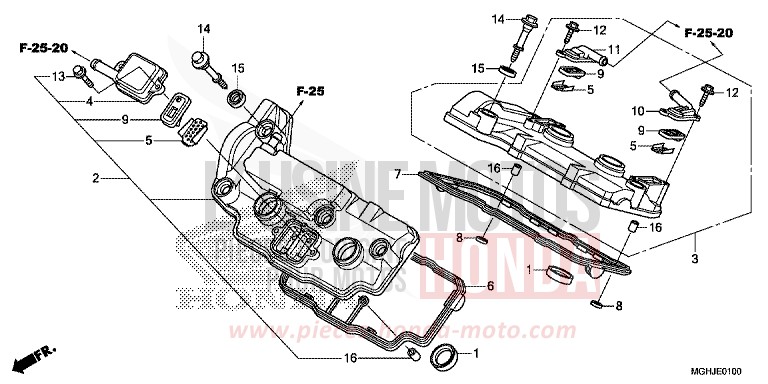 CYLINDER HEAD COVER for VFR1200X CANDY PROMINENCE RED (R342) from 2018