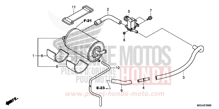 CANISTER for VFR1200X CANDY PROMINENCE RED (R342) from 2018