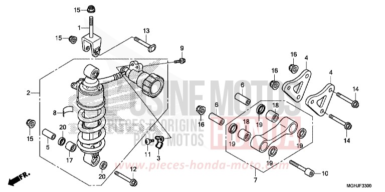 REAR CUSHION for VFR1200X CANDY PROMINENCE RED (R342) from 2018