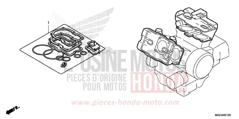 GASKET KIT A for VFR1200X PEARL GLARE WHITE (NHB53) from 2018