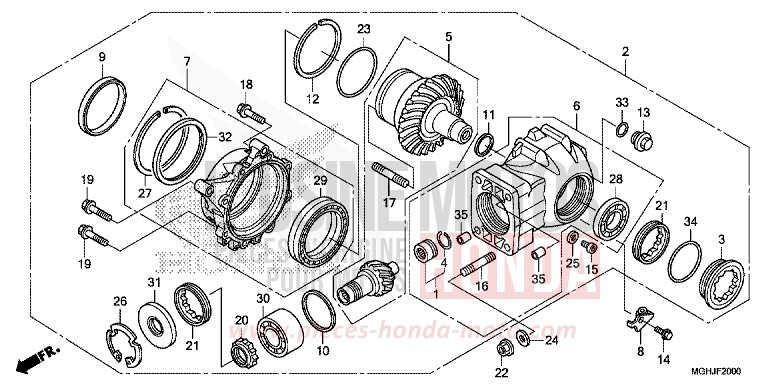 FINAL DRIVEN GEAR for VFR1200X PEARL GLARE WHITE (NHB53) from 2018