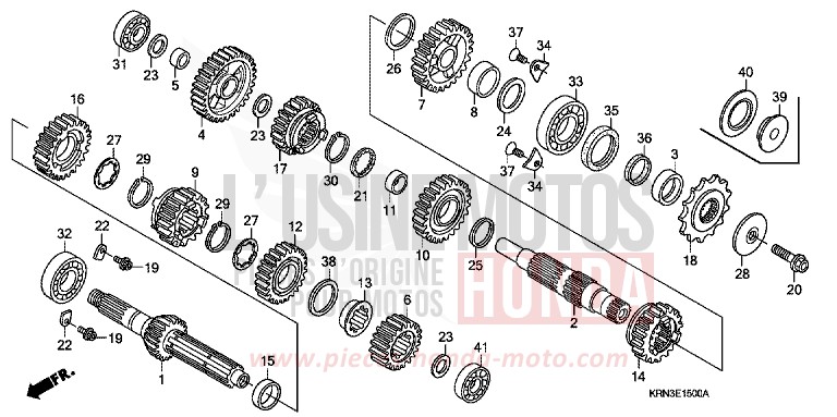 TRANSMISSION for CRF250R EXTREME RED (R292) from 2007