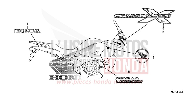 MARK (ED,RU,TH,U) for VFR1200X PEARL GLARE WHITE (NHB53) from 2018