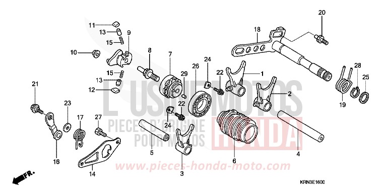 GEARSHIFT DRUM for CRF250R EXTREME RED (R292) from 2007