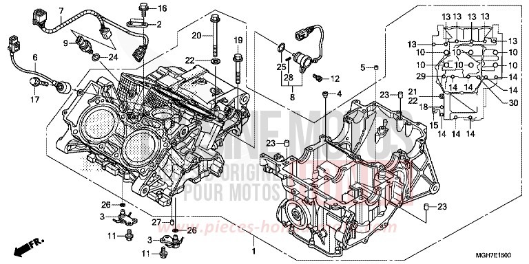 CRANKCASE (VFR1200X/XA/XL) for VFR1200X MAT PEARL GLARE WHITE (NHB54) from 2015