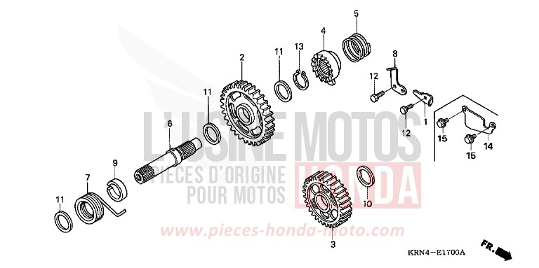 KICK STARTER SPINDLE for CRF250R EXTREME RED (R292) from 2007