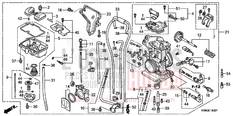 CARBURETOR for CRF250R EXTREME RED (R292) from 2007