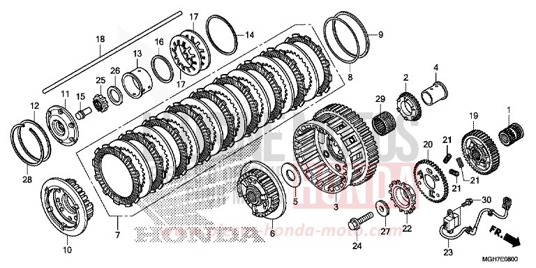 CLUTCH (VFR1200X/XA/XL) for VFR1200X PEARL COSMIC BLACK (NHA64) from 2015