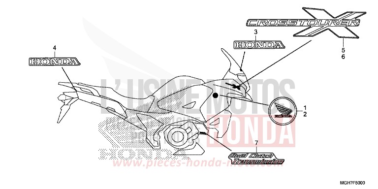 MARK (1) for VFR1200X PEARL COSMIC BLACK (NHA64) from 2015