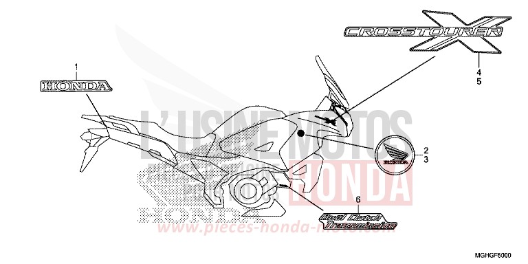 MARK (ED,RU,TH) for VFR1200X DEGITAL SILVER METALLIC (NHA30) from 2016