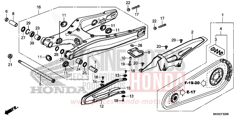 SWINGARM for CRF1000 PEARL GLARE WHITE (NHB53HB) from 2019