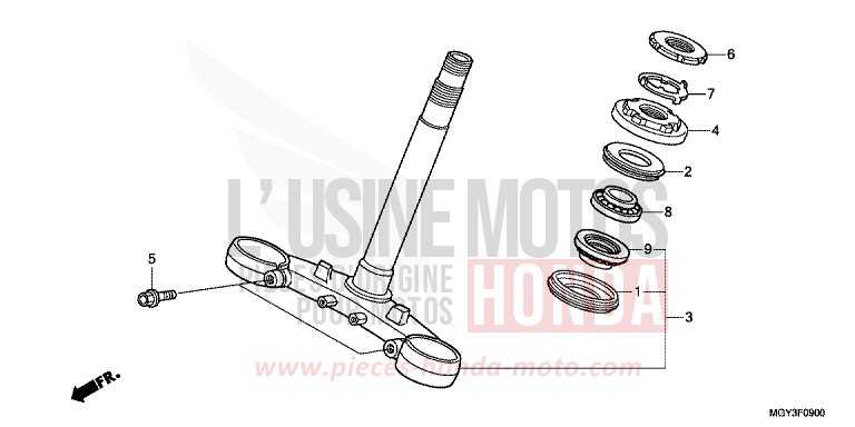 STEERING STEM for VFR800X MAT GUNPOWDER BLACK METALLIC (NH436) from 2013