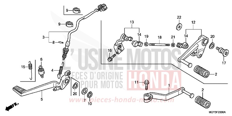 PEDAL for VFR800X MAT GUNPOWDER BLACK METALLIC (NH436) from 2013