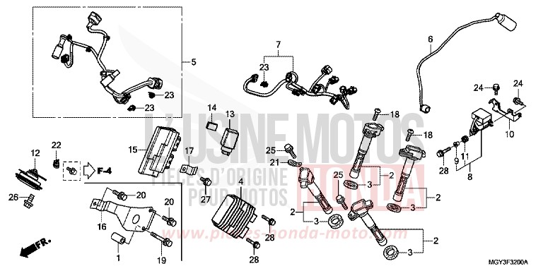 SUB HARNESS for VFR800X MAT GUNPOWDER BLACK METALLIC (NH436) from 2013
