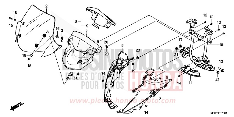UPPER COWL for VFR800X MAT GUNPOWDER BLACK METALLIC (NH436) from 2013