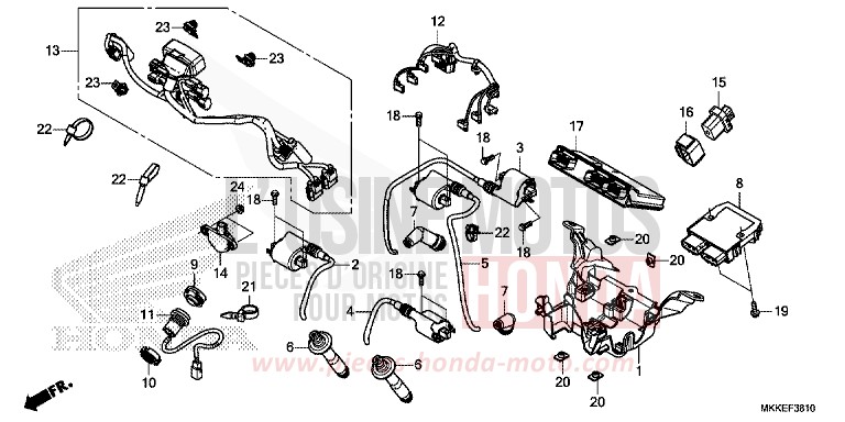 SUB HARNESS/IGNITION COIL for CRF1000 PEARL GLARE WHITE (NHB53HB) from 2019