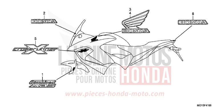 MARK (1) for VFR800X MAT GUNPOWDER BLACK METALLIC (NH436) from 2013