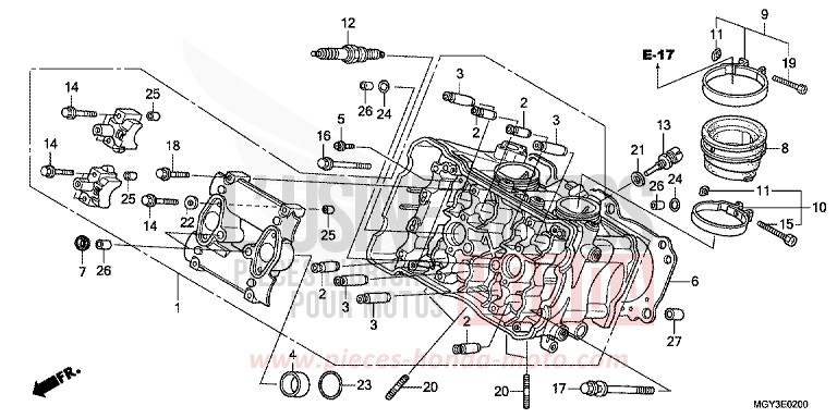 CYLINDER HEAD (FRONT) for VFR800X PEARL FADELESS WHITE (NH341) from 2013