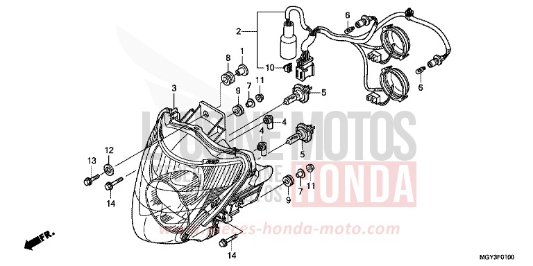 HEADLIGHT for VFR800X PEARL FADELESS WHITE (NH341) from 2013