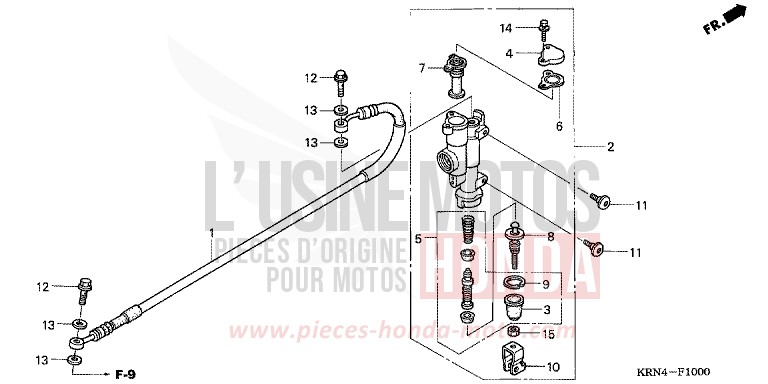 RR. BRAKE MASTER CYLINDER for CRF250R EXTREME RED (R292) from 2007
