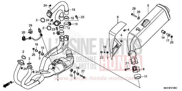 EXHAUST MUFFLER for VFR800X PEARL FADELESS WHITE (NH341) from 2013
