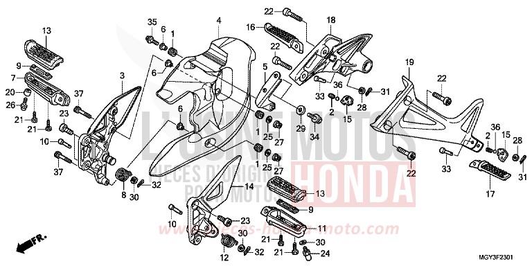 STEP (VFR800XD) for VFR800X PEARL FADELESS WHITE (NH341) from 2013