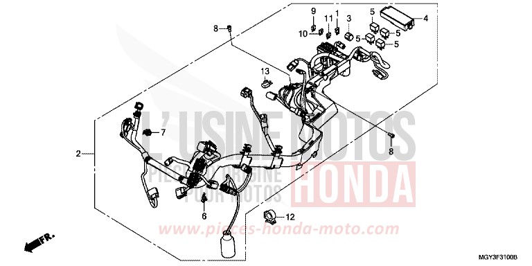 WIRE HARNESS for VFR800X PEARL FADELESS WHITE (NH341) from 2013