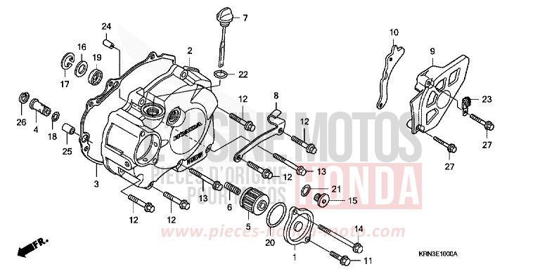 L. CRANKCASE COVER for CRF250R EXTREME RED (R292) from 2008