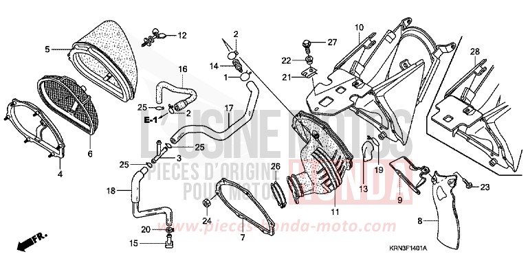 AIR CLEANER (CRF250R6/7/8/9) for CRF250R EXTREME RED (R292) from 2008