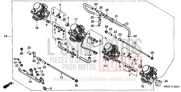 CARBURETOR (ASSY.) for Hornet ITALIAN RED (R157) from 1999