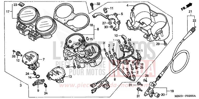 METER (1) for Hornet ITALIAN RED (R157) from 1999