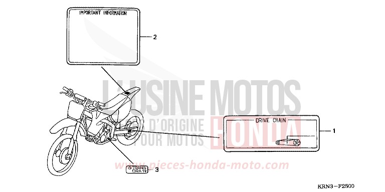 CAUTION LABEL for CRF250R NOIR (NH1) from 2009