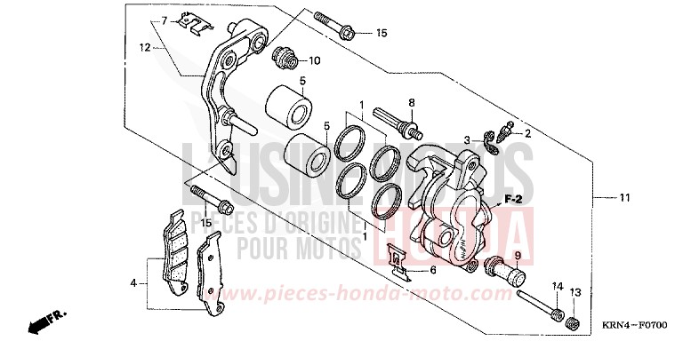FRONT BRAKE CALIPER for CRF250R EXTREME RED (R292) from 2009