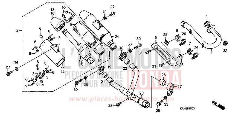 EXHAUST MUFFLER (CRF250R7/8/9) for CRF250R EXTREME RED (R292) from 2009