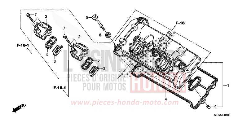 ZYLINDERKOPFDECKEL for Hornet MAT CYNOS GRAY METALLIC (NH312) from 2013