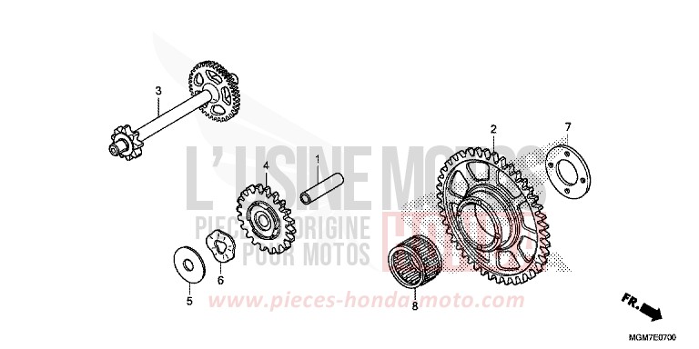 STARTING DRIVEN GEAR for Hornet MAT CYNOS GRAY METALLIC (NH312) from 2013