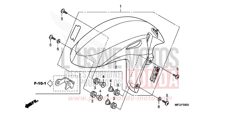 FRONT FENDER for Hornet MAT CYNOS GRAY METALLIC (NH312) from 2012