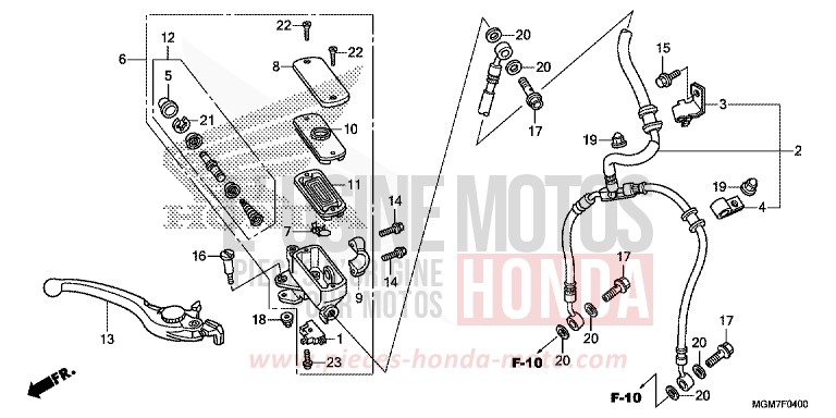 VORDERRADBREMSE (CB600F) for Hornet MAT CYNOS GRAY METALLIC (NH312) from 2013