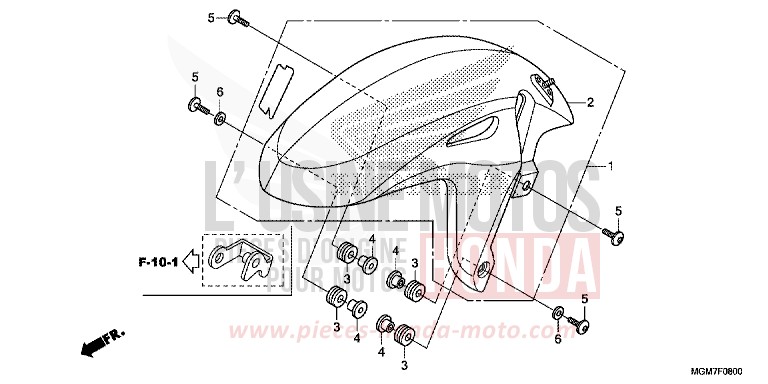 FRONT FENDER for Hornet MAT CYNOS GRAY METALLIC (NH312) from 2013