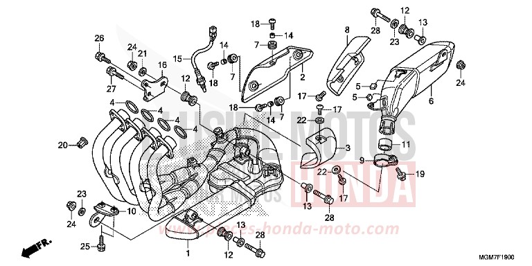 ABGAS-SCHALLDAEMPFER for Hornet MAT CYNOS GRAY METALLIC (NH312) from 2013