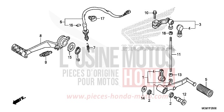 PEDAL for Hornet MAT CYNOS GRAY METALLIC (NH312) from 2013
