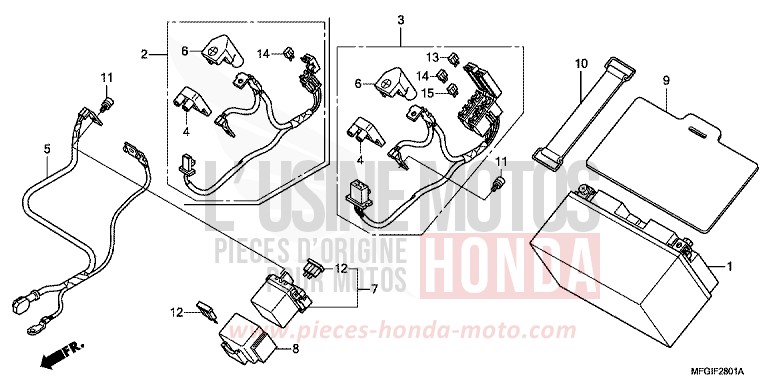 BATTERY (2) for Hornet MAT CYNOS GRAY METALLIC (NH312) from 2012