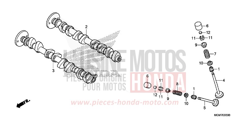NOCKENWELLE/VENTIL for Hornet MAT PEARL COOL WHITE (NHB44) from 2013