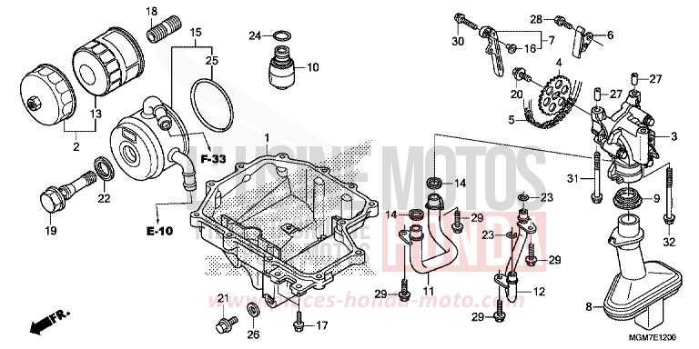 OELWANNE/OELPUMPE for Hornet MAT PEARL COOL WHITE (NHB44) from 2013