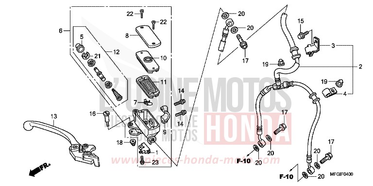 VORDERRADBREMSE (CB600F/F3) for Hornet PEARL COOL WHITE (NHA16) from 2012